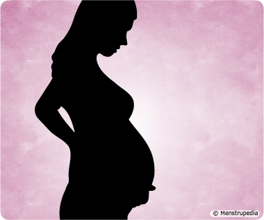 Illustration of a silhouette of a pregnant woman - Menstrupedia